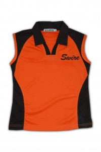 W022 訂做沙灘排球衫 訂購團體籃球服 訂製棒球背心 沙灘排球衫製作 hk    橙色  撞色黑色